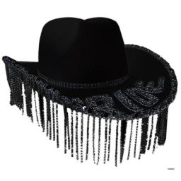 Chapeau de cow-boy pour future mariée style occidental accessoires Photo glands scintillants