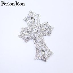 Applique de verre cousu pour sac de mariage décoration de chaussures mini croix strass cristal
