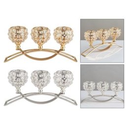 Bougeoir en cristal à 3 bras pièce maîtresse de table ornements de mariage