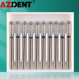 AZDENT – fraises dentaires diamant 10 pièces/paquet boule ronde de 25mm FG 1.6mm pour pièce à main