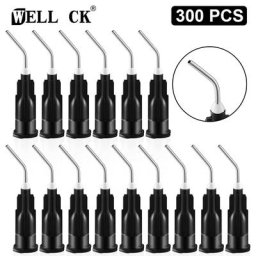 Embouts d'aiguille coudés pour l'irrigation des dents 300 pièces/lot scellant à flux dentaire