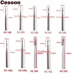 Cesoon – fraises dentaires en carbure de tungstène et acier 10 pièces/boîte pour pièces à main à