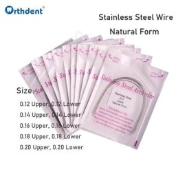 Fils dentaires en acier inoxydable 10 paquets de fil d'arc rond forme naturelle arcs