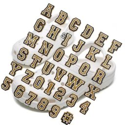 Breloques brillantes pour chaussures 26 pièces lettres dorées chiffres décoration épingle à