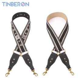 TINBERON – sangle de sac à bandoulière en toile Vintage Rivet largeur sangle d'épaule en cuir