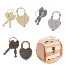 1 mis en Forme De Coeur Cadenas Mini Bagages Serrures Matérielles Avec Serrure À Clé Pour Le Voyage