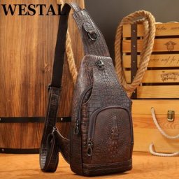 WESTAL – sac à bandoulière en cuir véritable Anti-vol poche personnelle sac à bandoulière pour