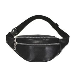 Sac banane en cuir PU pour hommes et femmes avec poches à fermeture éclair ceinture ajustable