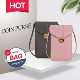 Portefeuille en cuir solide pour femmes sac à bandoulière pour téléphone portable grands