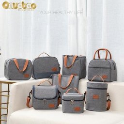 Sac à lunch thermique pour hommes et femmes gris Oxford grill feuille d'aluminium sac de