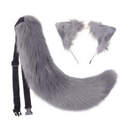 Lolita – serre-tête oreilles d'animaux ensemble de queue Kawaii serre-tête pour Halloween