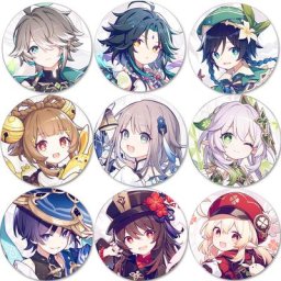 Broche de badges du dessin animé Genshin Impact 58mm badge Cosplay accessoires pour vêtements sac