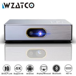 WZATCO-Projecteur intelligent S5 DLP 3D 4K 5G WIFI Android 9.0 pour home cinéma mini