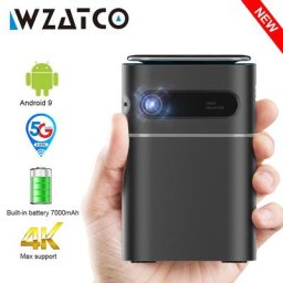 WZATCO – projecteur Portable intelligent A8 DLP Android 9.0 5G WiFi prise en charge 1080P Full