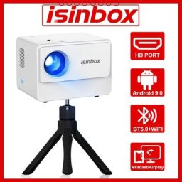 ISINBOX-Projecteur Portable Android 9.0 K11 Cortors Port HD 5G WIFI Bluetooth Samrt TV