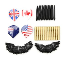 Jeu de fléchettes à pointe en plastique de 12 fléchettes à pointe souple avec ailettes et 36 pointes