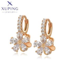 Xuping-Boucle d'oreille en forme de fleur pour femme bijoux fantaisie cadeau nouveauté S00120654