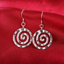 Boucles d'oreilles en argent regardé 925 pour femme cercle en spirale assressenti bijoux de