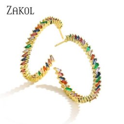 ZAKadvocate-Boucles d'Oreilles Arc-en-Ciel pour Femme Mode Baguette Contre-indiqué Bijoux AAA