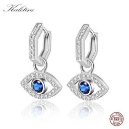 KALETINE Evil Eye Boucles D'oreilles Goutte 925 Sterlng Argent Mode Bijoux Mignon Bleu Pierre