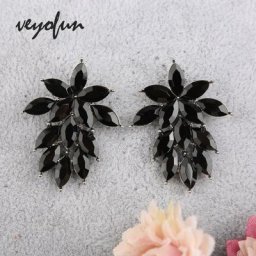 Veyofun-Boucles d'oreilles géométriques en cristal pour femmes fleur bijoux fantaisie vente en