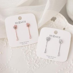 MISSNICE-Boucles d'oreilles brillantes à pampilles florales pour dames or rose tempérament