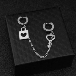 Boucle d'oreille en acier inoxydable pour hommes et femmes chaîne de clé pendentif de lame Clip