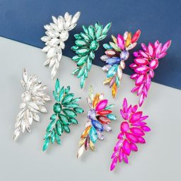 Pauli Manfi – boucles d'oreilles en métal et strass pour femmes accessoires de bijoux de Banquet