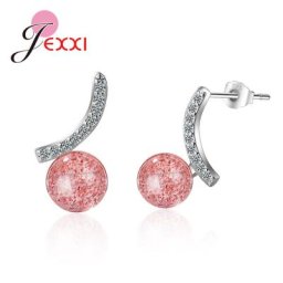 Boucles d'oreilles à clous pour femmes bijoux coréens en cristal Bujioux en argent Sterling 925