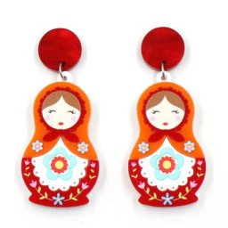 Poupée Matposhka en acrylique pour femme boucles d'oreilles mignonnes bijoux goutte CN nouveau