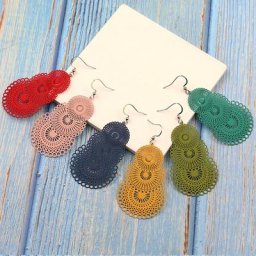 Boucles d'oreilles pendantes ethniques pour femmes bijoux fantaisie colorées grandes boucles
