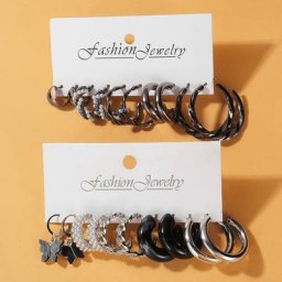 IPARAM – boucles d'oreilles Vintage en métal gris et résine pour femmes grandes créoles papillon