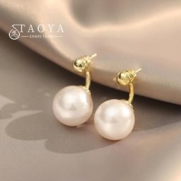 Boucles d'oreilles pendantes à l'arrière en grande perle pour femmes bijoux de mode coréenne