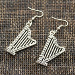 Corne de Saxophone Instrument de musique pendentifs harpe boucles d'oreilles DIY pour filles