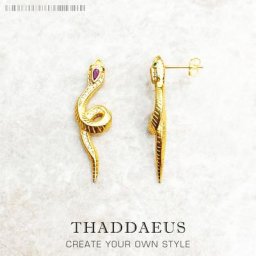 Boucles d'oreilles en forme de serpent incurvée pour femmes bijoux fins en or et argent Sterling