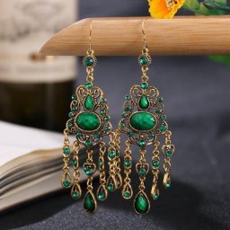 Boucles d'oreilles bohémiennes rétro pour femmes bijoux turcs jhumka indien