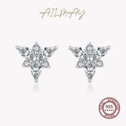 Ailmay – boucles d'oreilles à breloques en argent Sterling 100% pour femmes et filles bijoux fins