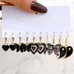 Ensemble de boucles d'oreilles rondes et géométriques pour femmes bijoux en résine colorée style