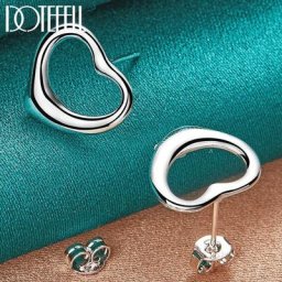 DOTEFFIL – boucles d'oreilles en forme de cœur pour femme bijoux en argent Sterling 925 à la mode