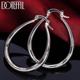 DOTEFFIL – boucles d'oreilles rondes en argent Sterling 925 pour femmes bijoux de mariage
