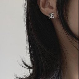 Boucles d'oreilles en argent avec lettre pour hommes et femmes bijoux de personnalité simples