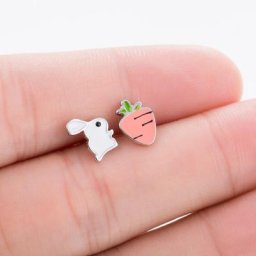 SMJEL – boucles d'oreilles en forme de lapin pour femme et enfant bijoux mignons forme de carotte