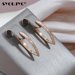 SYOUJYO – boucles d'oreilles à Clip en forme de V pour femmes couleur or Rose échelle de serpent