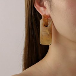 Grandes boucles d'oreilles goutte d'acide acétique pour femmes 2022 résine grand carré boucles