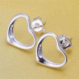 AZOLE-Boucles d'oreilles en forme de cœur pour femme breloques en argent regardé 925 bijoux