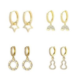Boucles d'oreilles créoles étoile creuse pour femmes bijoux de fête à la mode petite boucle