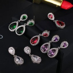 Ekopdee – boucles d'oreilles en Zircon pour femme bijou classique Vintage exquis goutte d'eau