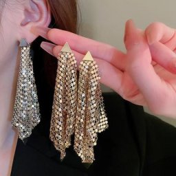 Boucles d'oreilles pendantes irrégulières à paillettes Bling Bling exagérées pour femmes bijoux de