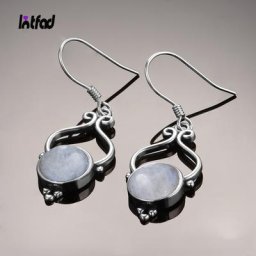 Boucles d'oreilles classiques en pierre de lune naturelle bijoux en argent Sterling 925 pour
