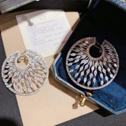 Boucles d'Oreilles de Luxe en Clip et Argent Bijou en Forme de Goutte d'Eau de Cercle de Mariage